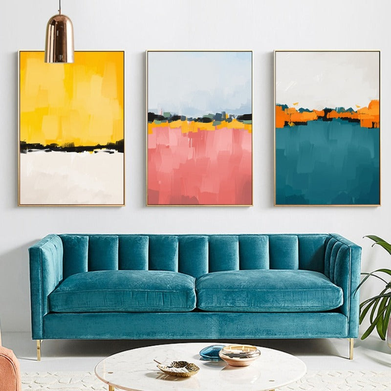 Abstract Multi Colors Brushstroke - Canvas Wall Art Print | Bowlift