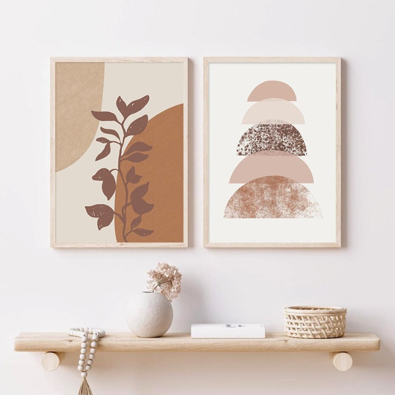Modern Terracotta Boho Nature - Canvas Wall Art Print | Bowlift