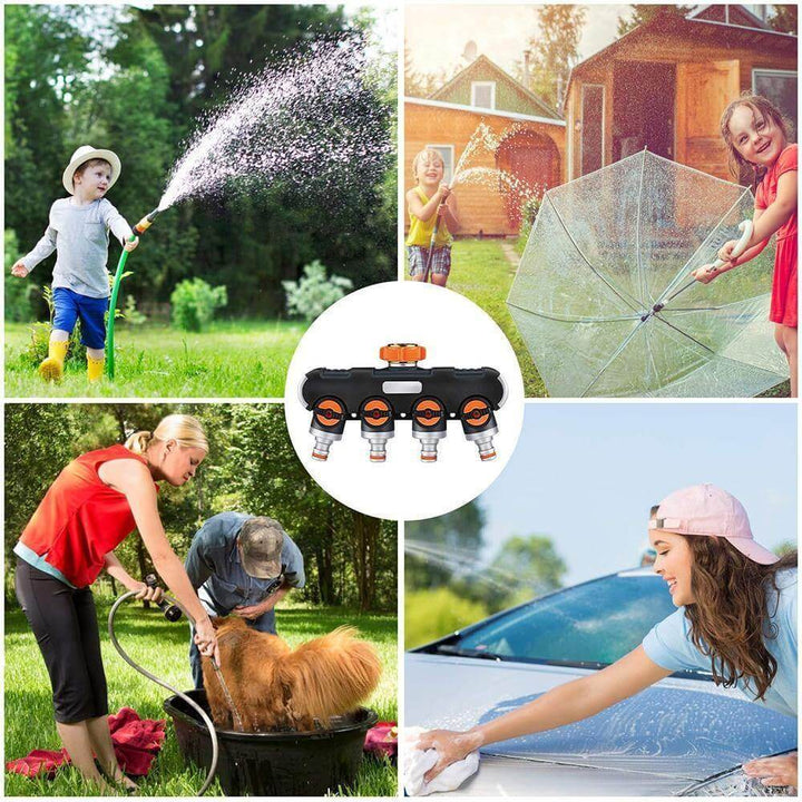 BowLift | 4-way Garden Hose Faucet Splitter Connector
