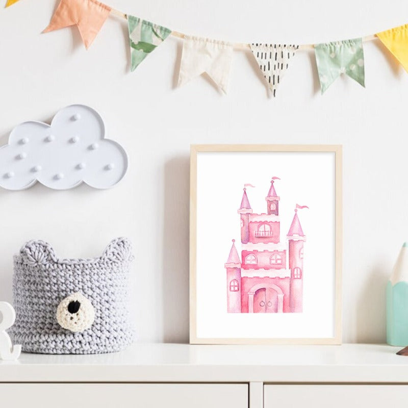 Princess Pink Dream Castle - Canvas Wall Art Print | Bowlift