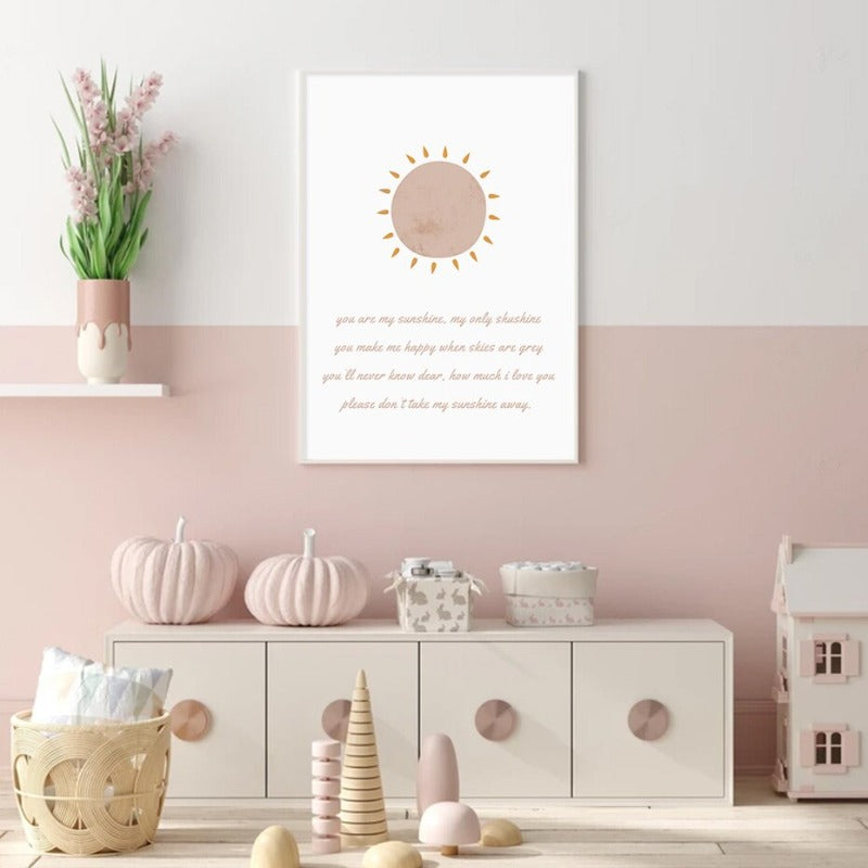 Sweet Child Of Mine Sun And Rainbow Nursery - Canvas Wall Art Print | Bowlift