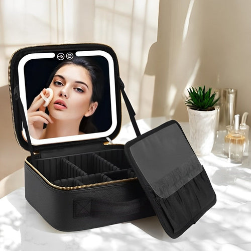 BowLift | Travel Makeup Bag with LED Mirror and Spacious Storage