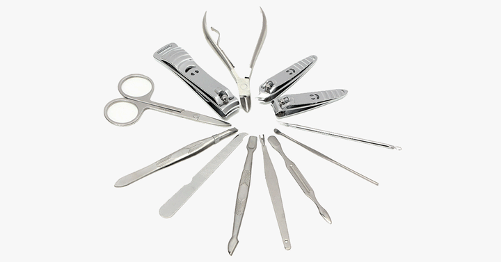 BowLift | 12-piece Stainless Steel Professional Manicure Set