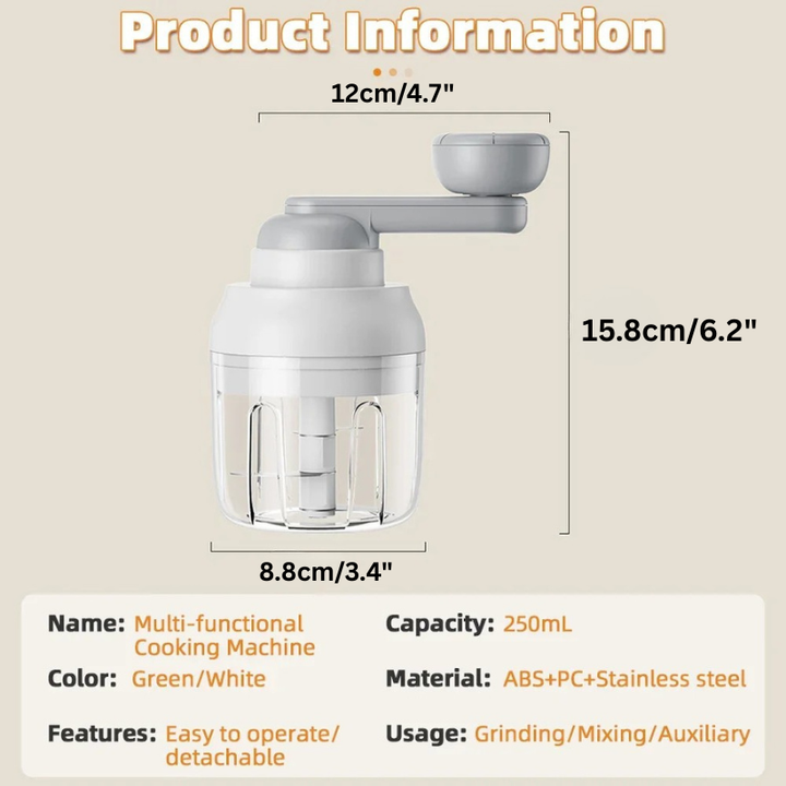 Manual Meat Mincer and Garlic Chopper Hand Pull Food Processor | Bowlift
