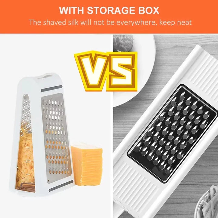 Manual Multi-Function Stainless Steel Grater with Double-Sided Blade | Bowlift