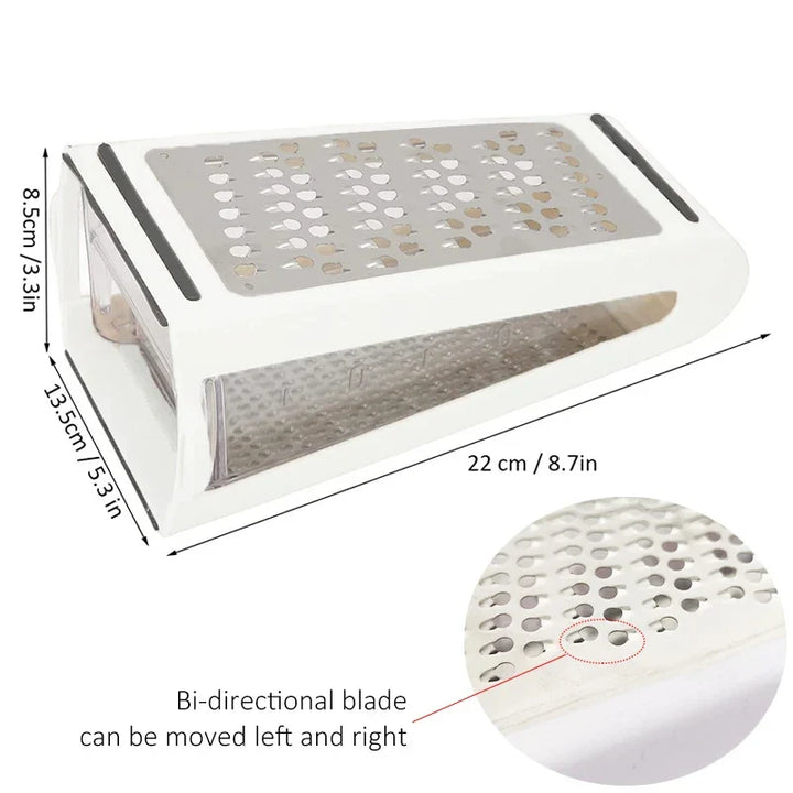 Manual Multi-Function Stainless Steel Grater with Double-Sided Blade | Bowlift