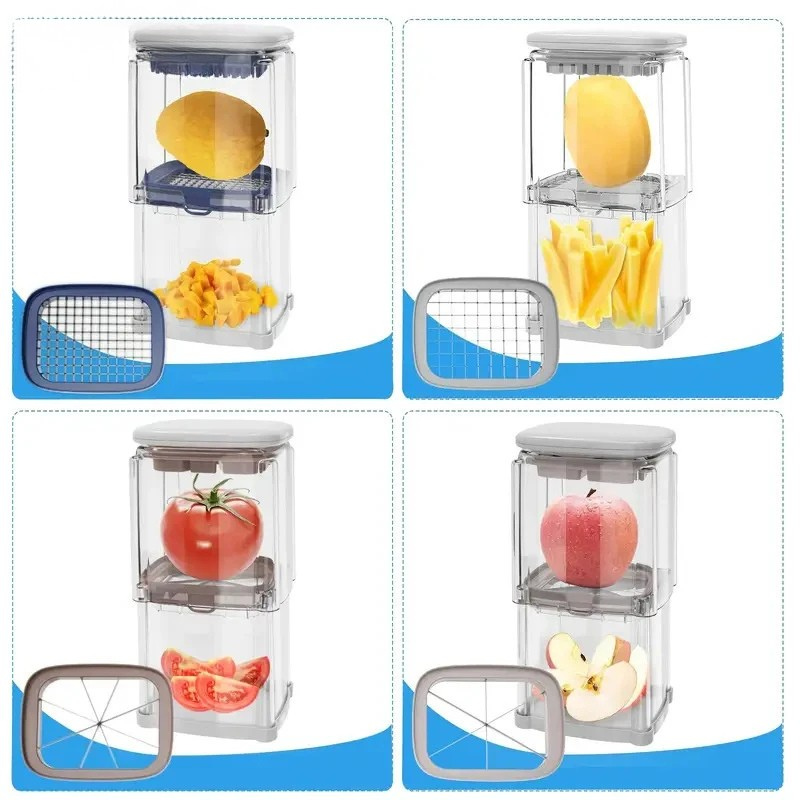 Manual Replaceable Blades French Fry Cutter Potato Vegetable Dicer | Bowlift