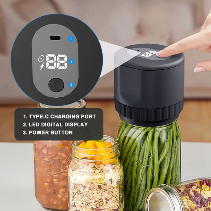 BowLift | Electric Mason Jar Vacuum Sealer with LED Display