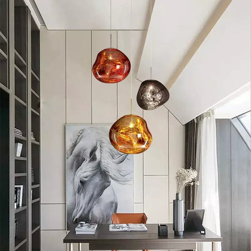 BowLift | Artistic Hanging Lamp of Melted Glass Modern and Elegant Lighting for Interior