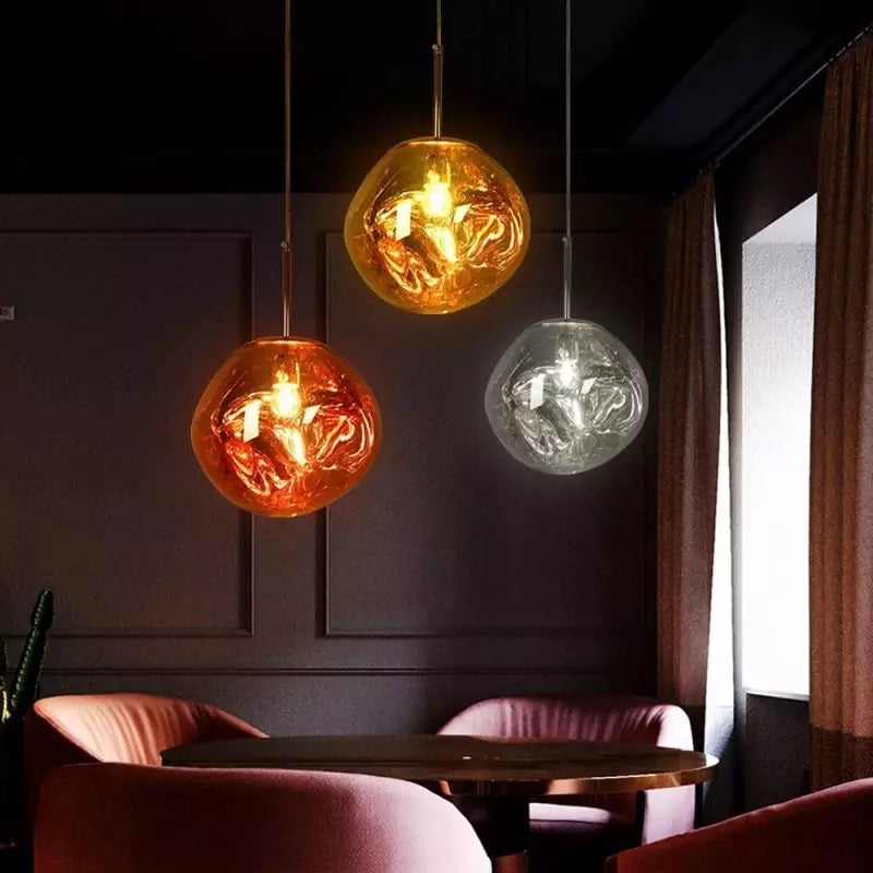 BowLift | Melt Pendant Light Fixture - Modern Glass Hanging Lamp for Kitchen Island & Dining Room