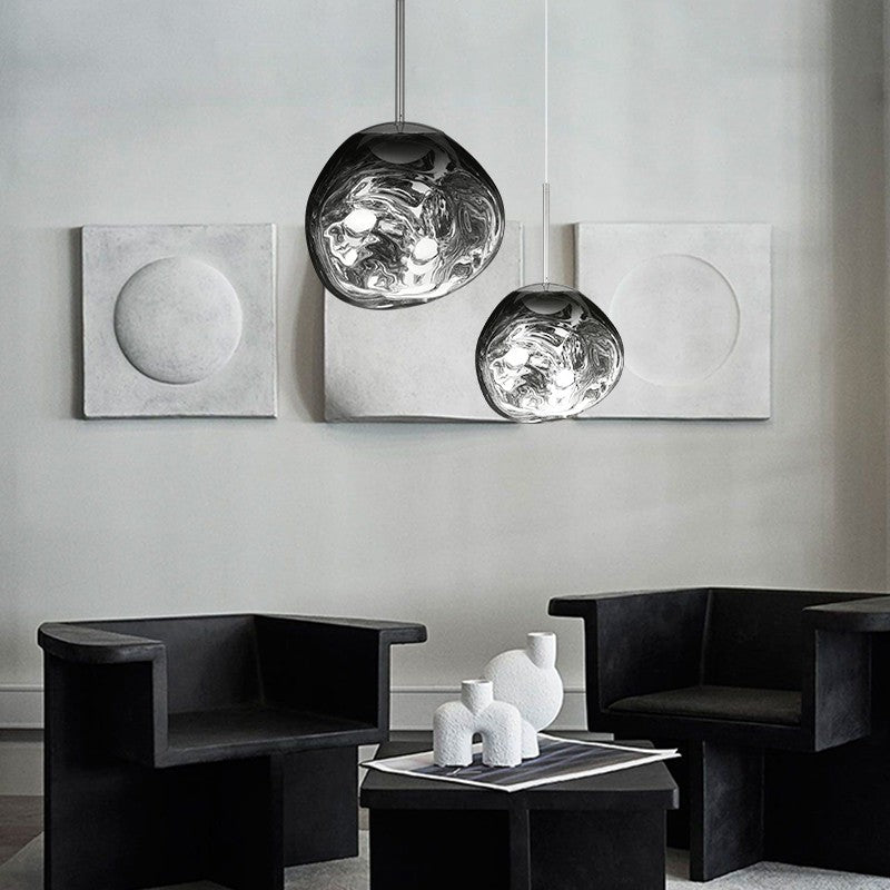 BowLift | Melt Pendant Light Fixture - Modern Glass Hanging Lamp for Kitchen Island & Dining Room