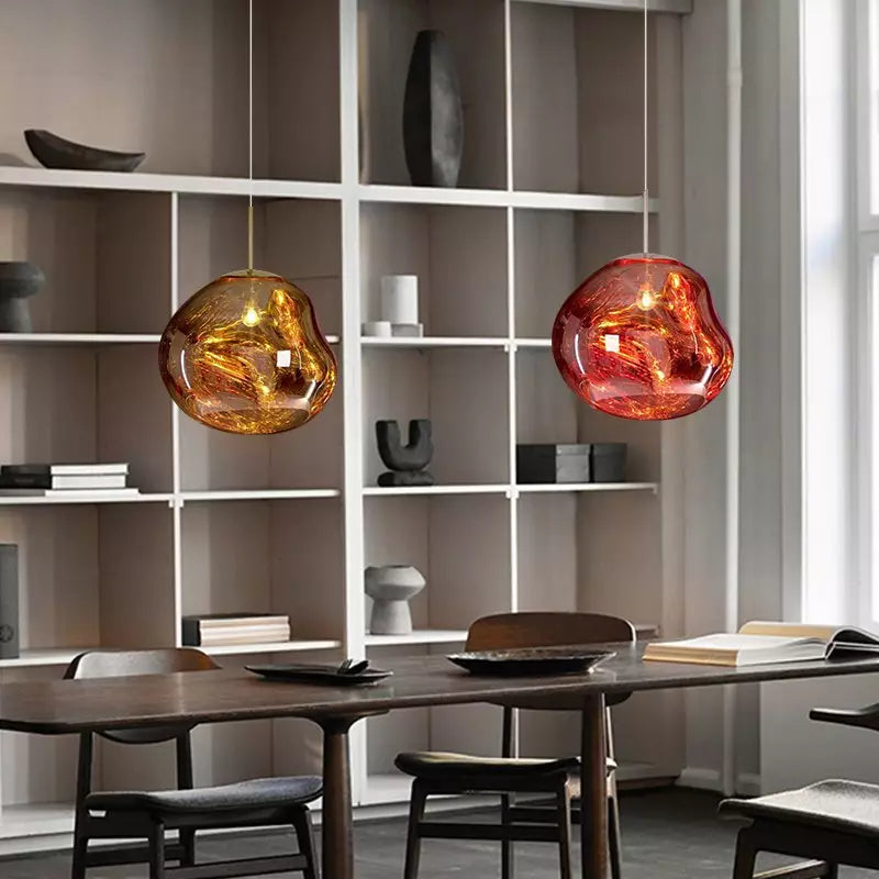 BowLift | Artistic Hanging Lamp of Melted Glass Modern and Elegant Lighting for Interior