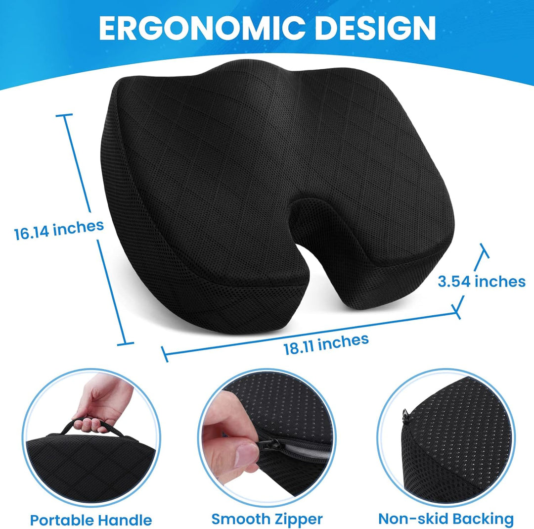 BowLift | Memory Foam Seat Cushion for Chair - Car and Office Chair Comfort