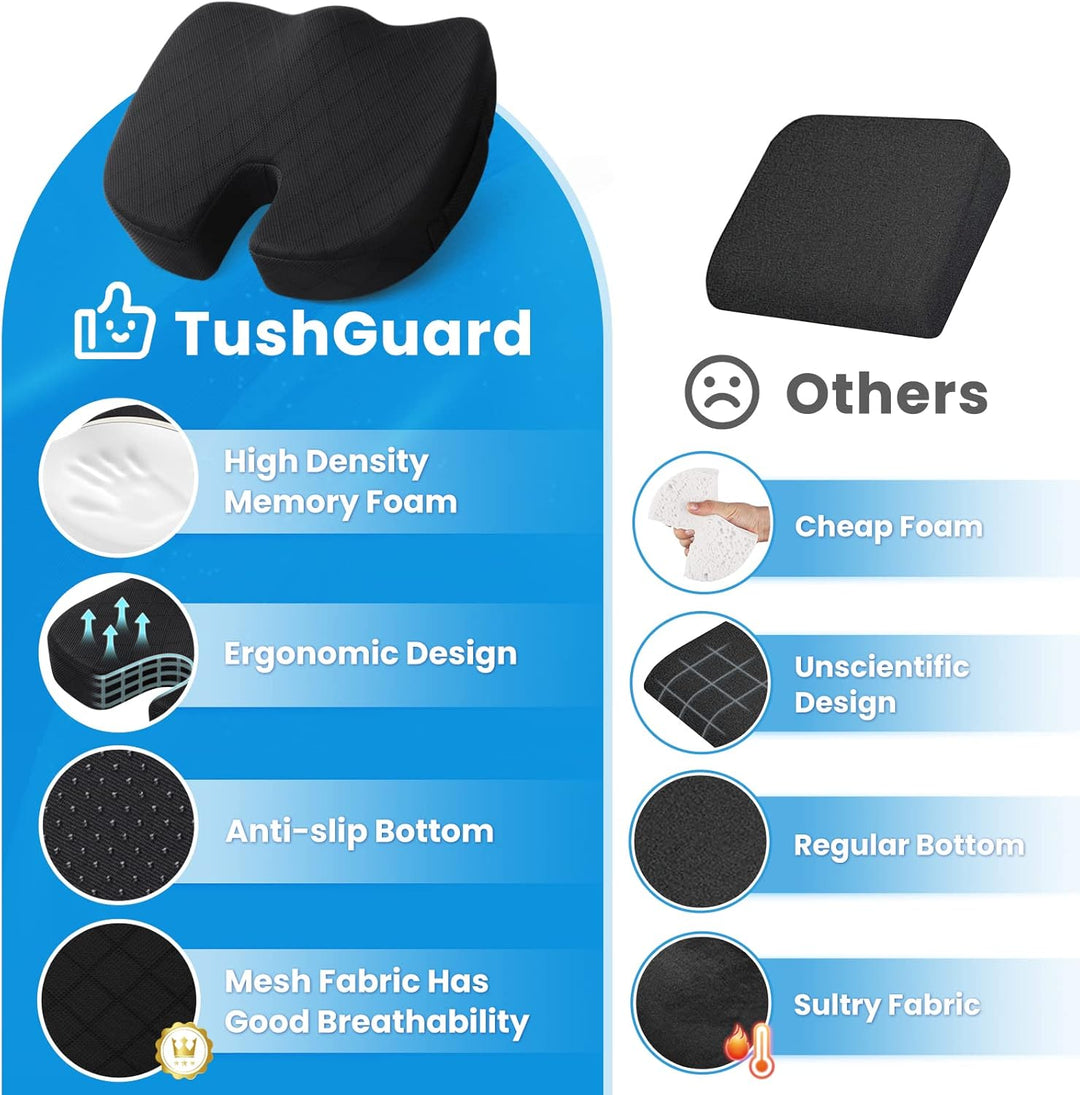 BowLift | Memory Foam Seat Cushion for Chair - Car and Office Chair Comfort