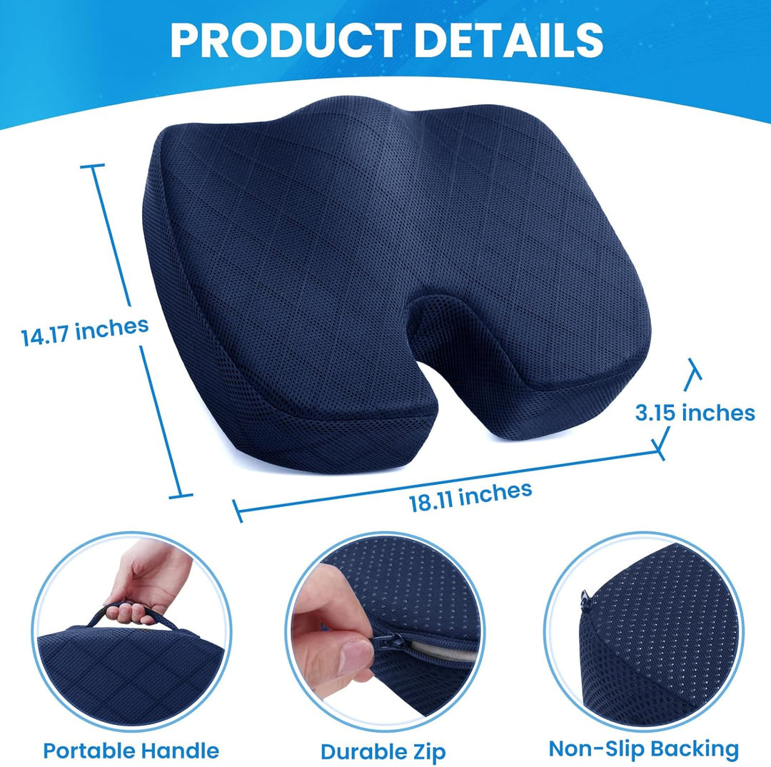 BowLift | Memory Foam Seat Cushion for Chair - Car and Office Chair Comfort