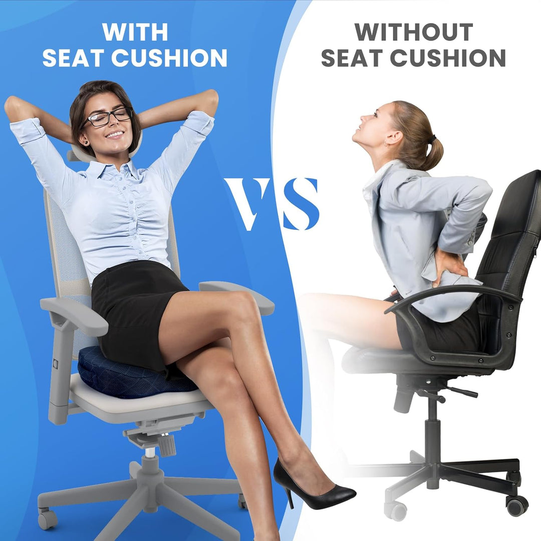 BowLift | Memory Foam Seat Cushion for Chair - Car and Office Chair Comfort