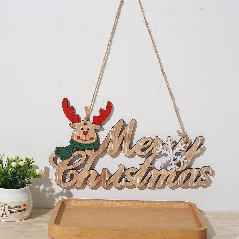 BowLift | Merry Christmas Wooden Door Pendant – Festive Welcome Sign for the Holiday Season