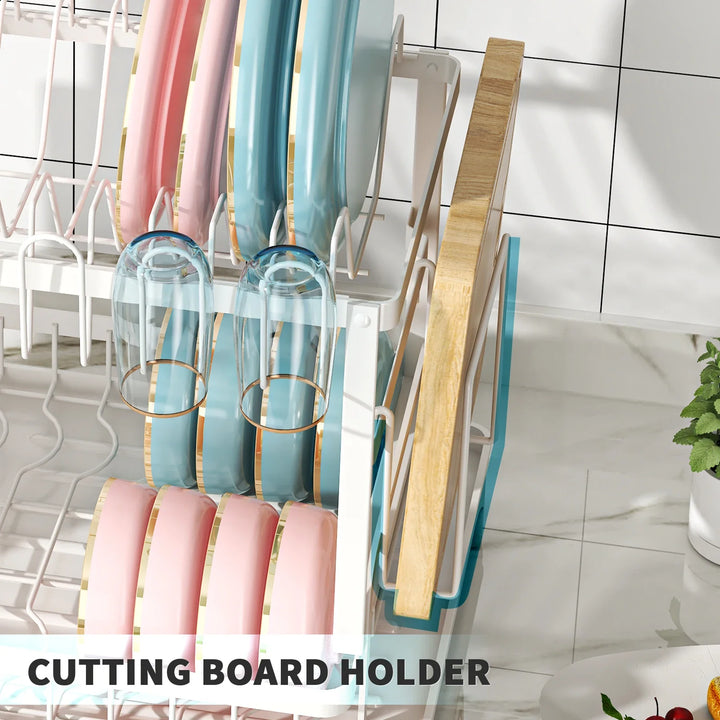 Metal Dish Drainer Rack with Utensil Holder and Dashboard Organizer | Bowlift