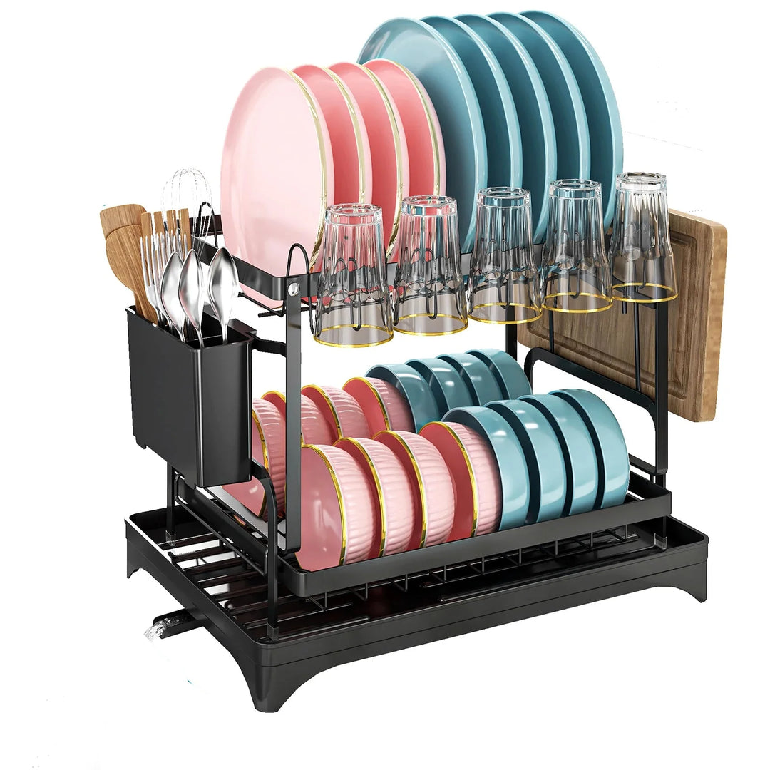 Metal Dish Drainer Rack with Utensil Holder and Dashboard Organizer | Bowlift