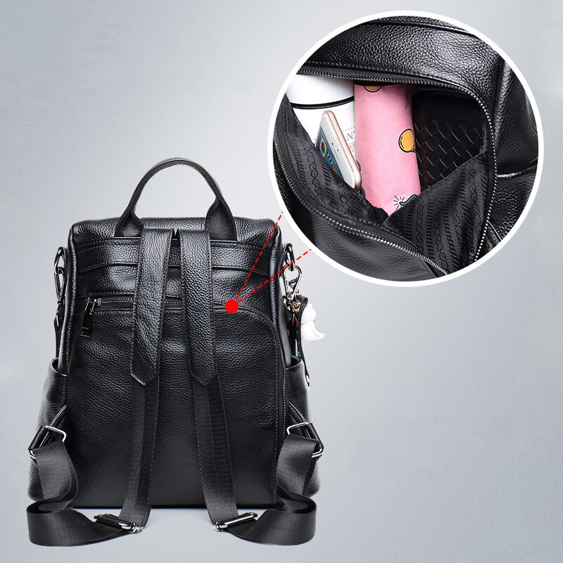 BowLift | Theft-resistant leather backpack