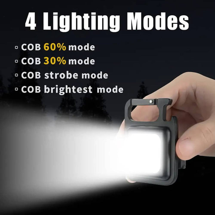 Keychain COB-LED flashlight - rechargeable - 3 light modes | Bowlift