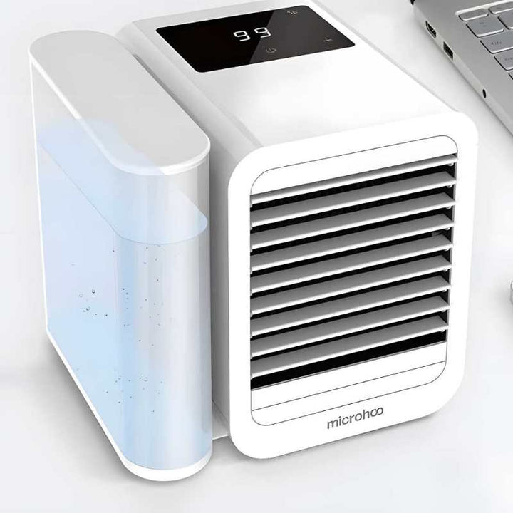 MicroCool Mini Air Conditioner Portable Evaporative Swamp Cooler with 1000ml Water Tank | Bowlift