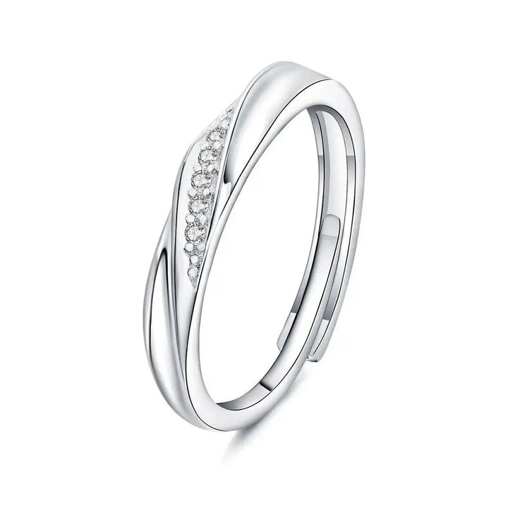 BowLift | Minimal Wave Textured Couples Rings