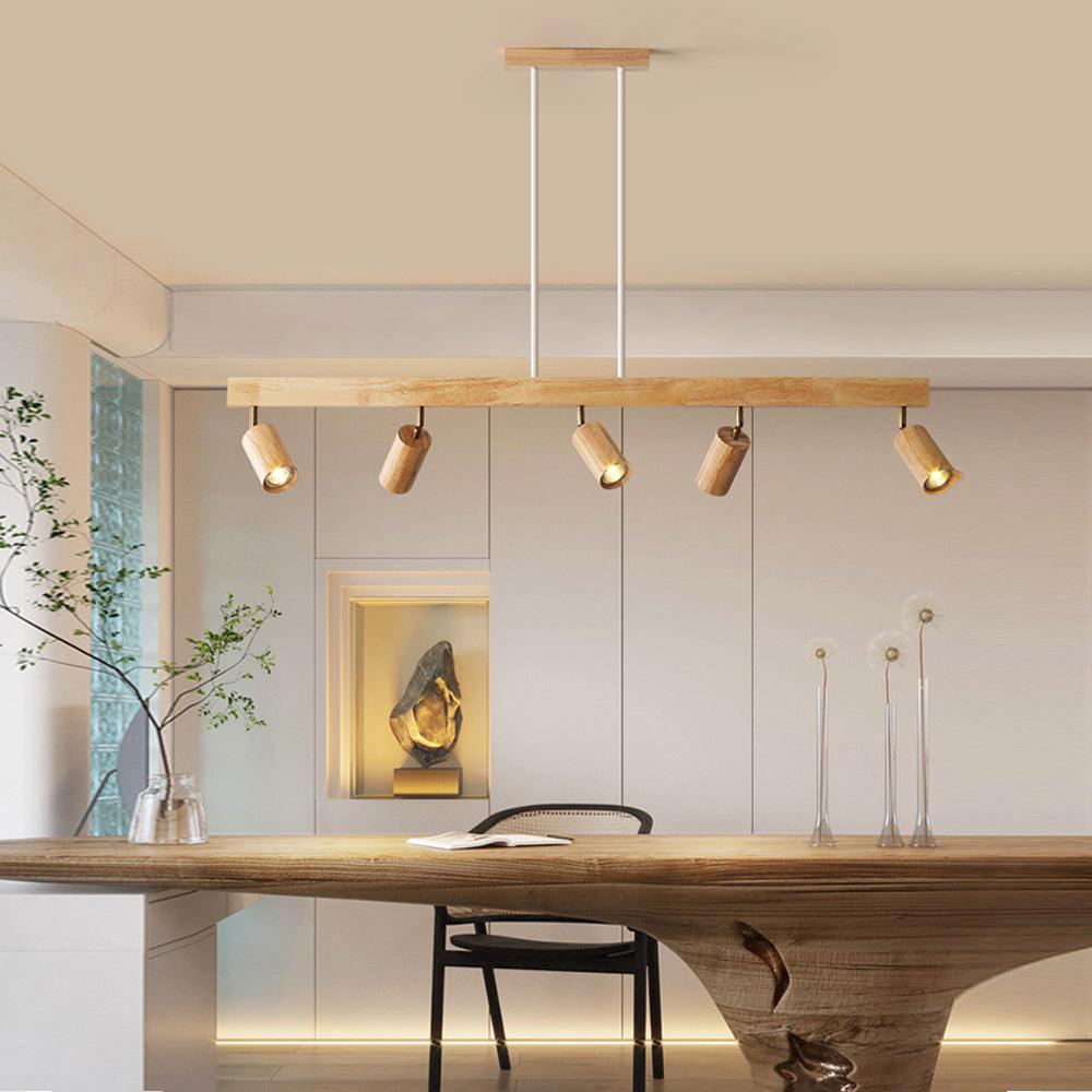 Wooden Ceiling Lamp Adjustable with Warm Light and Minimalist Design | Bowlift