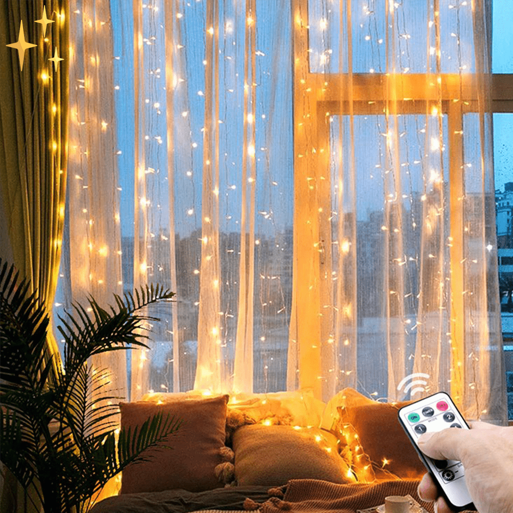 BowLift | Curtain lamp with remote control and movable light for a warm, safe atmosphere at home