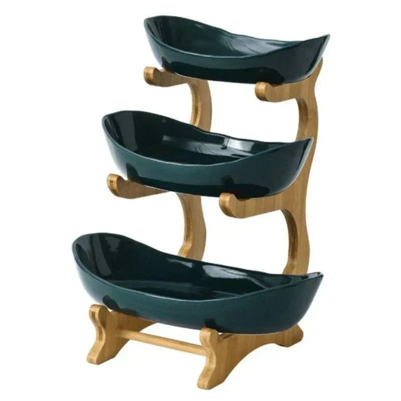 BowLift | BambuNest – Modern Bamboo Fruit Basket with Removable Trays & Multi-Tier Design