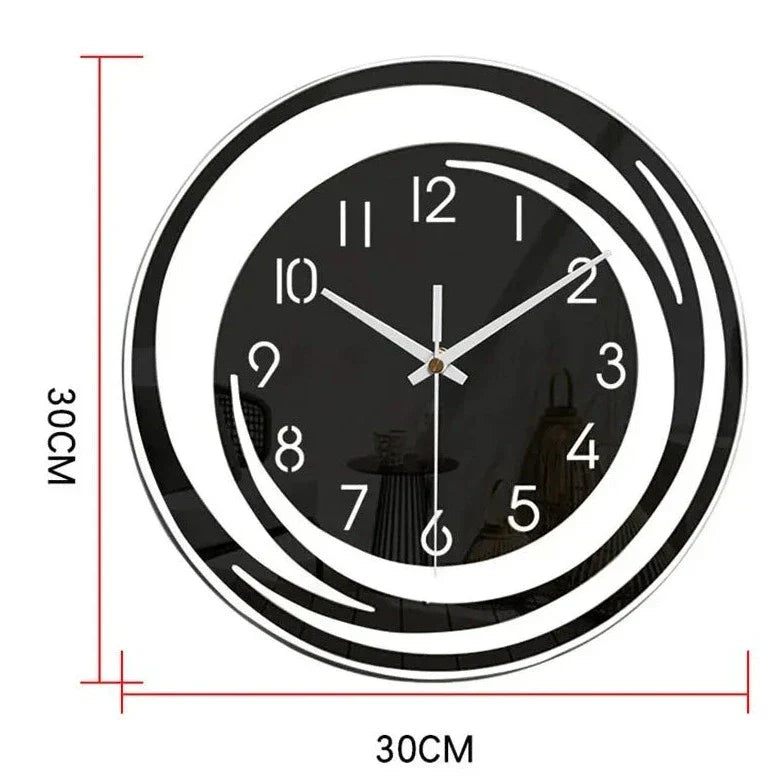 BowLift | Modern Black Wall Clock in Acrylic - ScandiTime