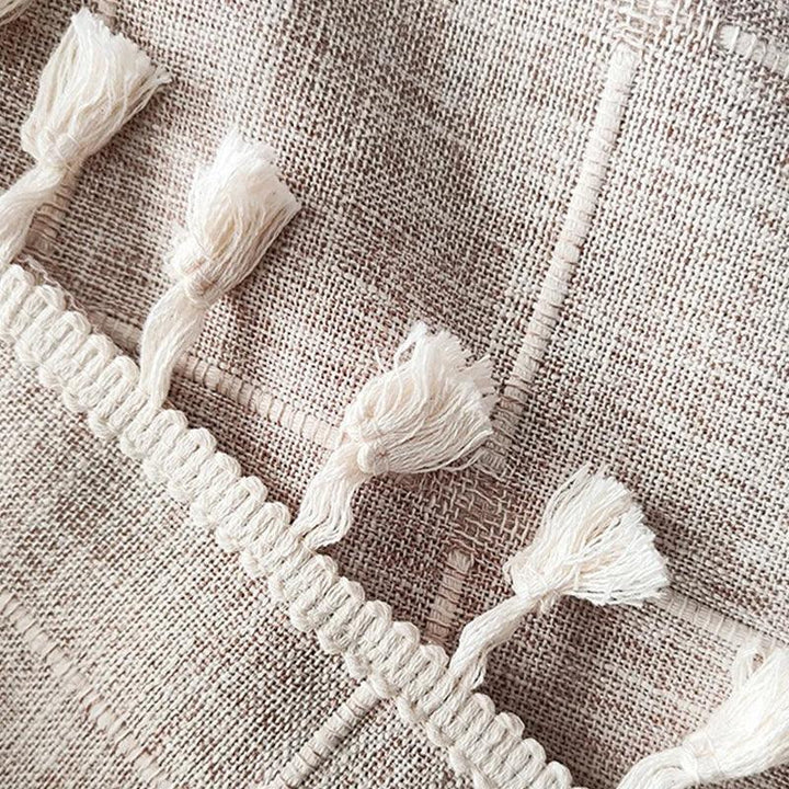 BowLift | Modern Jacquard Linen Shower Curtain with Tassels (1 pcs) │ For Nordic Bathroom Decoration