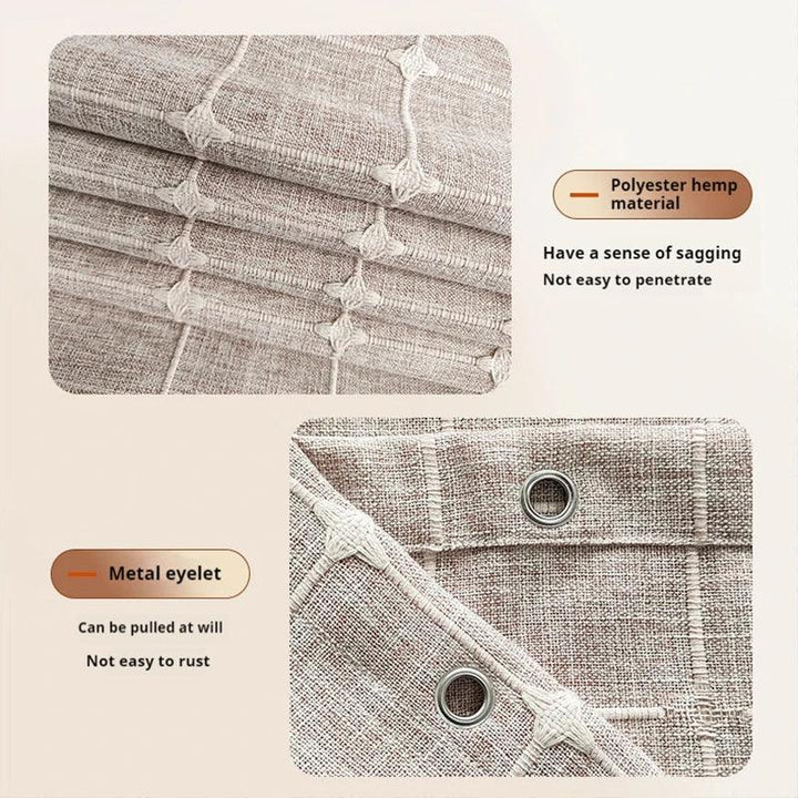 BowLift | Modern Jacquard Linen Shower Curtain with Tassels (1 pcs) │ For Nordic Bathroom Decoration