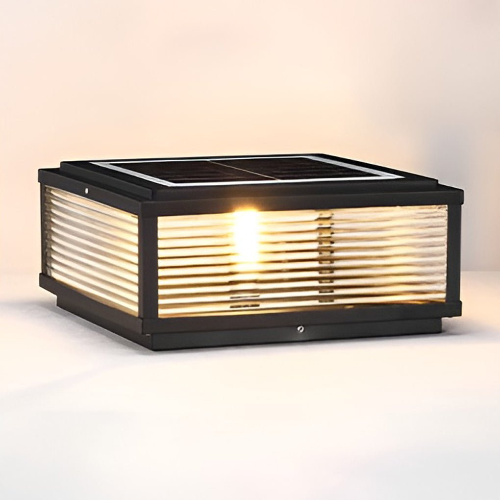 BowLift | Decorative Post Lamp with Square Glass Shade