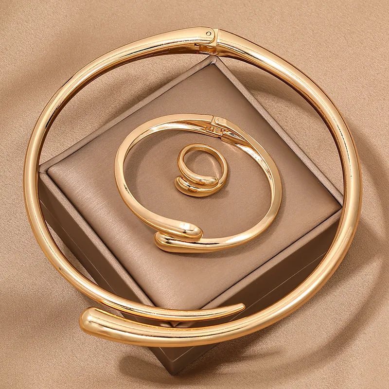 BowLift | Modern Wrap Choker Necklace, Bracelet, Ring Set