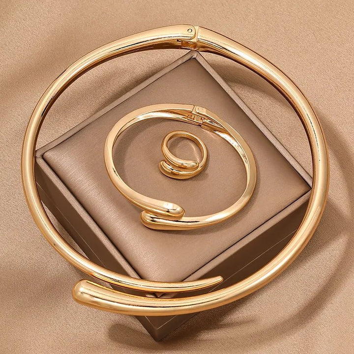 BowLift | Modern Wrap Choker Necklace, Bracelet, Ring Set