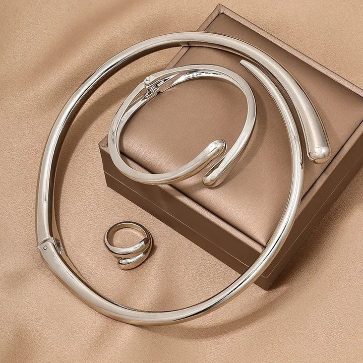 BowLift | Modern Wrap Choker Necklace, Bracelet, Ring Set