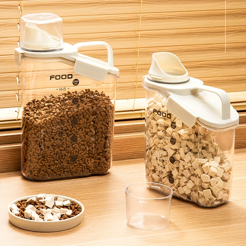 Moisture-Proof Pet Food Container with Measuring Cup - FreshBite Bowlift