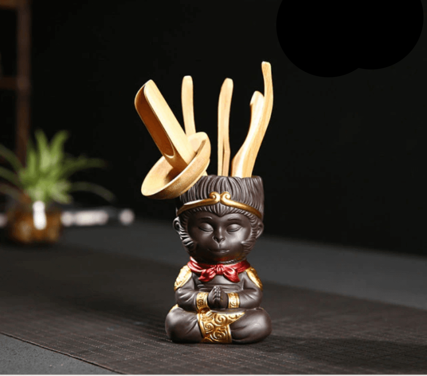 BowLift | Monkey King in Meditation Decorative Statue with Character