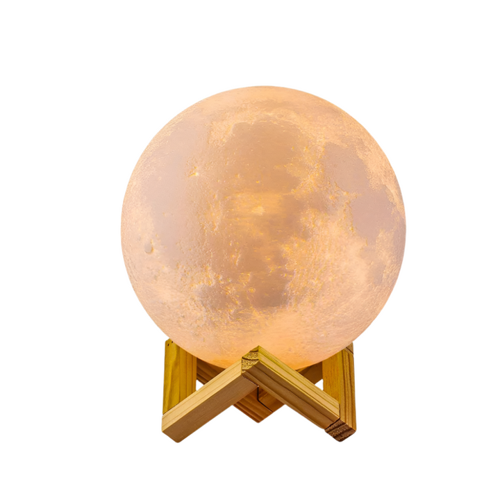 BowLift | LunarGlow - 16 Colors Moon Lamp with Remote Control and Wooden Stand for Sleep Comfort and Atmosphere