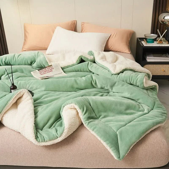 BowLift | Reversible Sherpa Fleece Blanket for Bed and Sofa