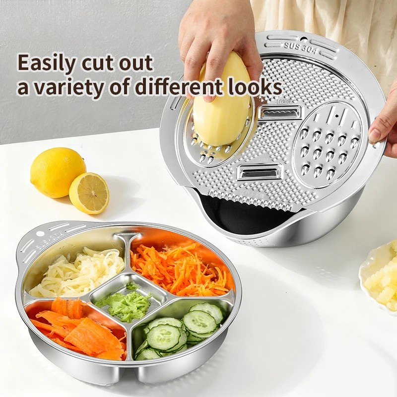 Multi-Function Stainless Steel Strainer Bowl and Draining Colander | Bowlift
