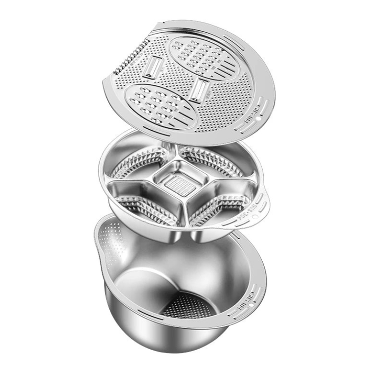 Multi-Function Stainless Steel Strainer Bowl and Draining Colander | Bowlift