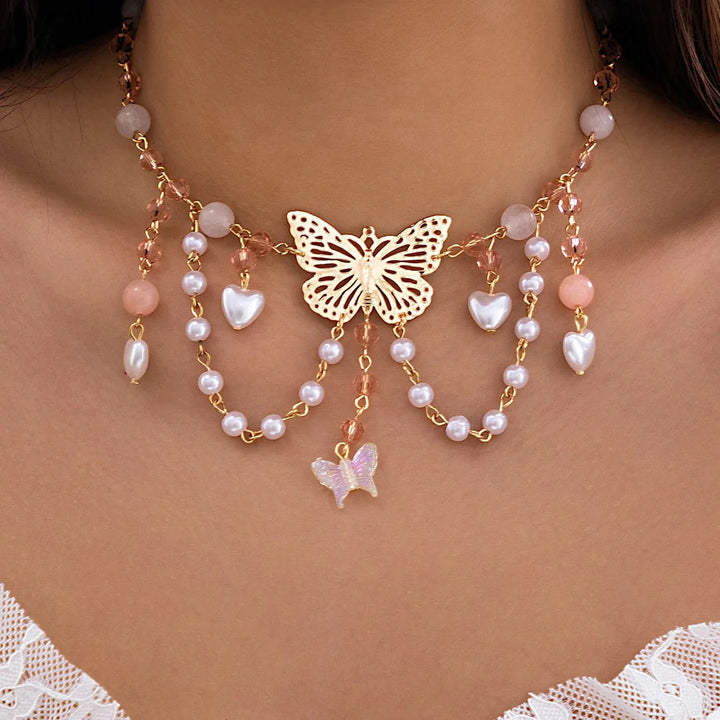 BowLift | Multi Layered Butterfly Heart Choker Necklace