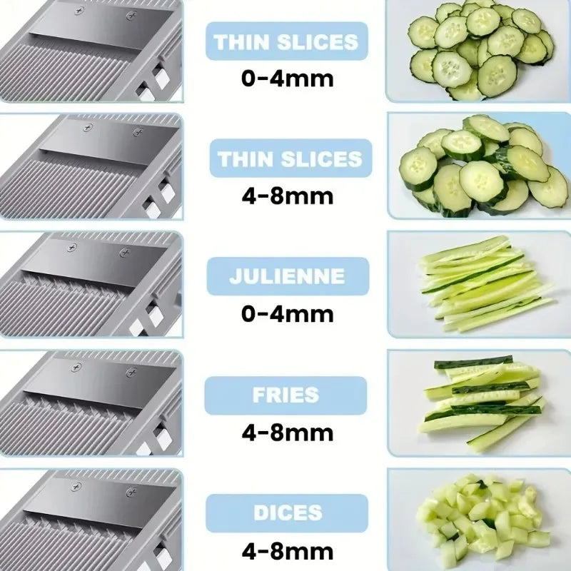 Multifunction Vegetable Cutter Adjustable Slicer Large Capacity Chopper | Bowlift