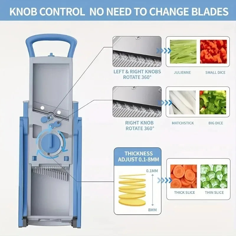 Multifunction Vegetable Cutter Adjustable Slicer Large Capacity Chopper | Bowlift