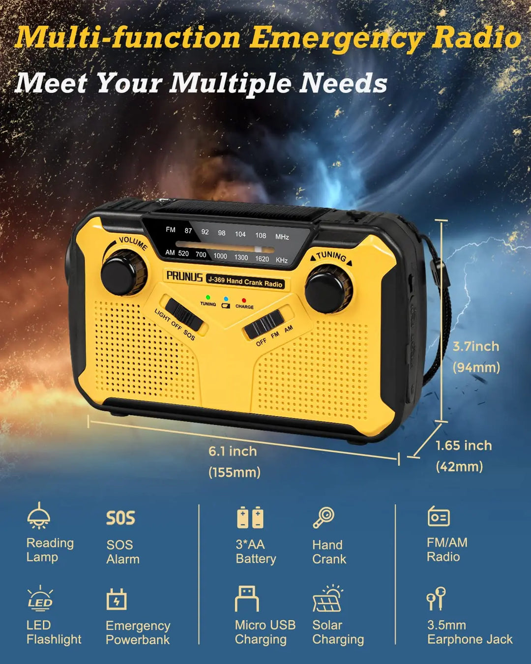 BowLift | Multifunctional Emergency Radio with Charging Options - SafeSignal