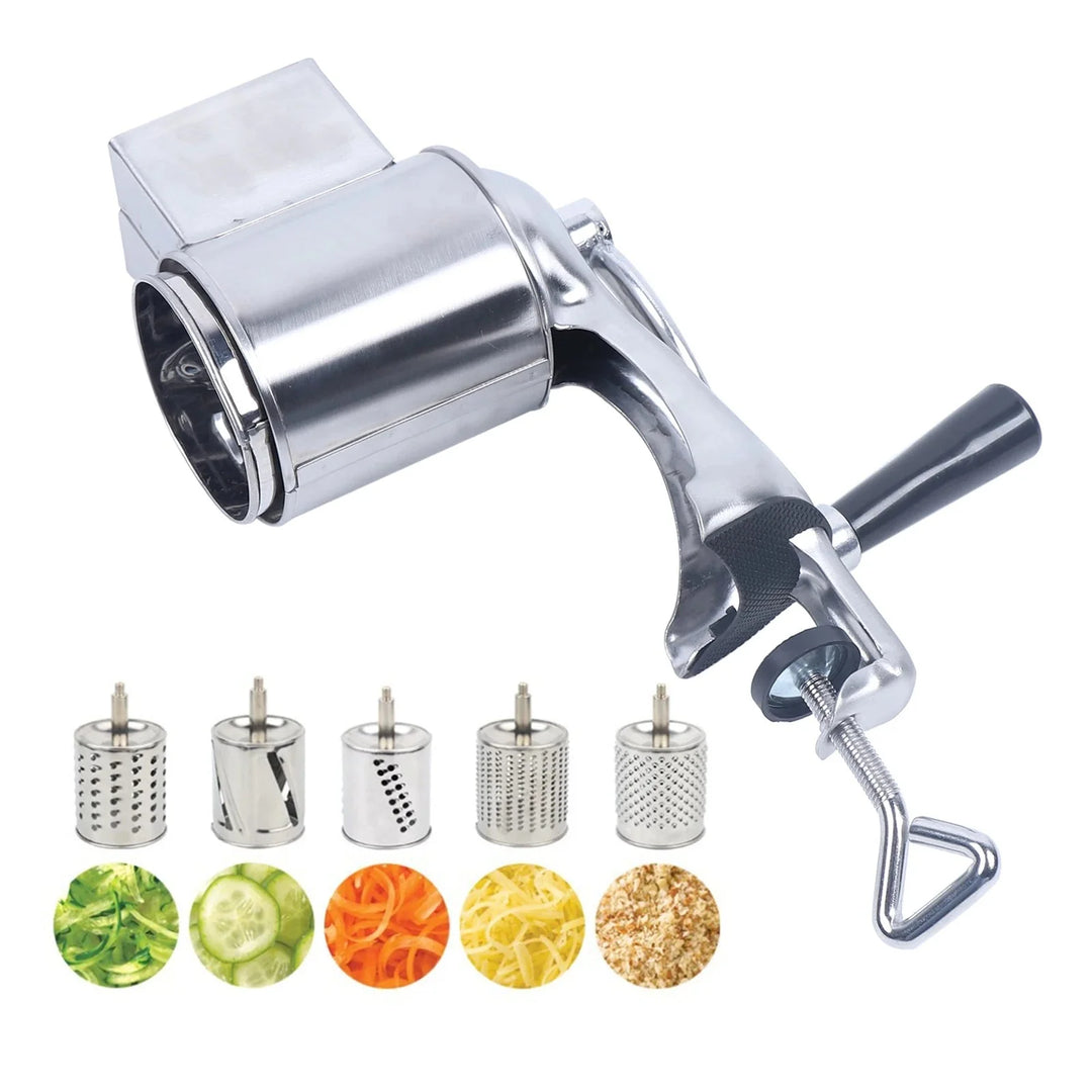 Multifunctional Vegetable Cutter Stainless Steel Manual Rotary Grater | Bowlift