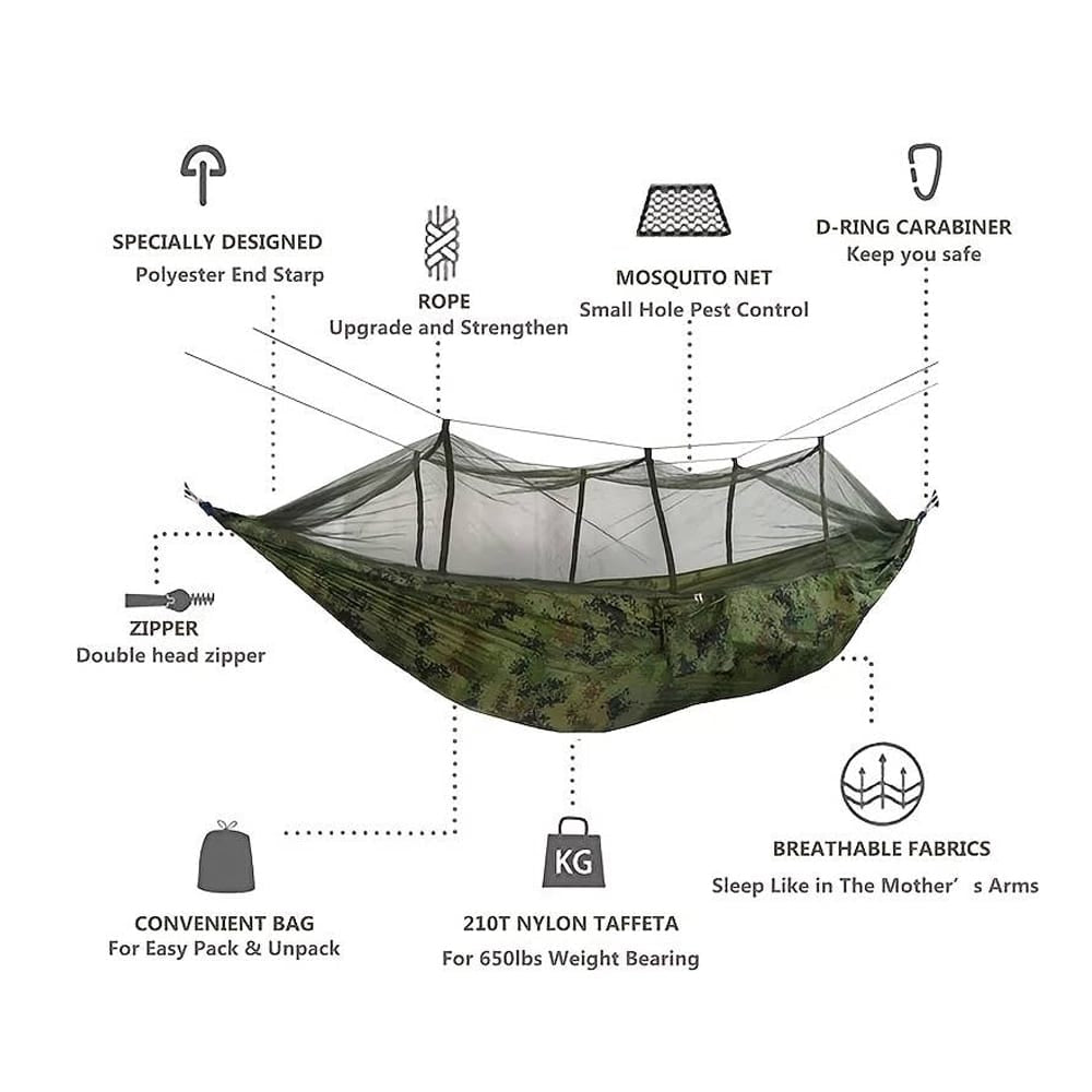 Hammock with mosquito net (available in various colors) | Bowlift