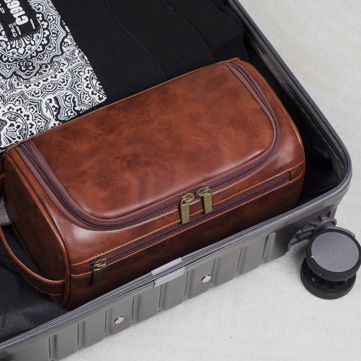 BowLift | TravelTrek Luxury Bag – Leather Toiletry Bag with Waterproof Lining and YKK Zippers
